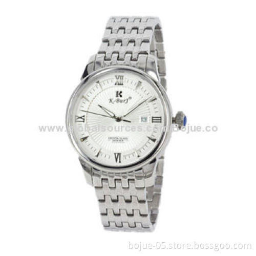 Stainless steel business watch in silver color